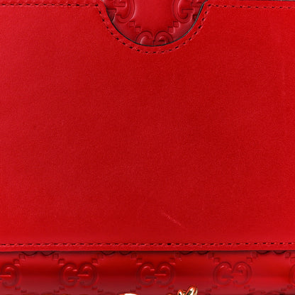Gucci Guccissima Medium Padlock Shoulder Bag Hibiscus Red 14 of 14