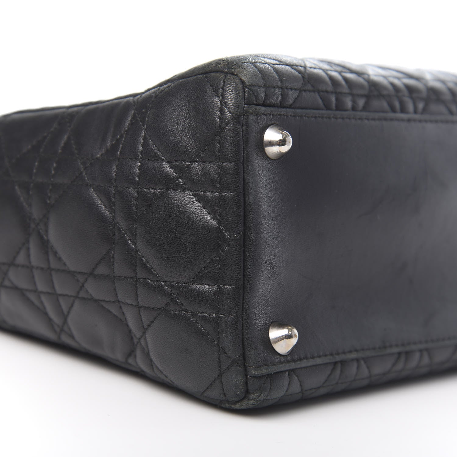 Christian Dior Lambskin Cannage Large Lady Dior Black 14 of 17