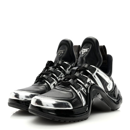 Louis Vuitton Patent LV Archlight Sneakers 37.5 Black Silver 2 of 7