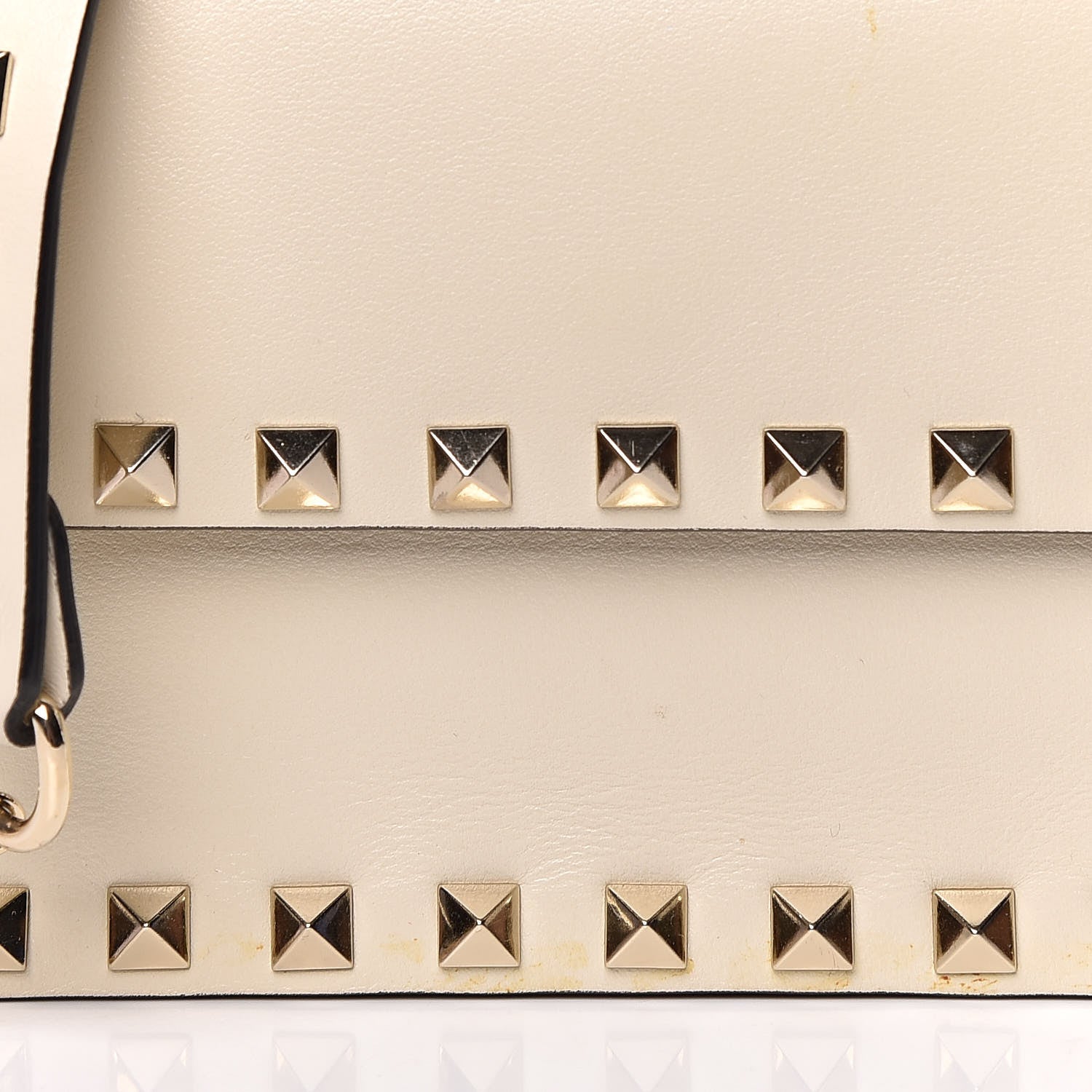 Valentino Garavani Vitello Mini Rockstud Flap Wallet on Chain Ivory 11 of 11