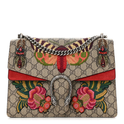 Gucci GG Supreme Monogram Embroidered Medium Dionysus Shoulder Bag Beige Hibiscus 1 of 23
