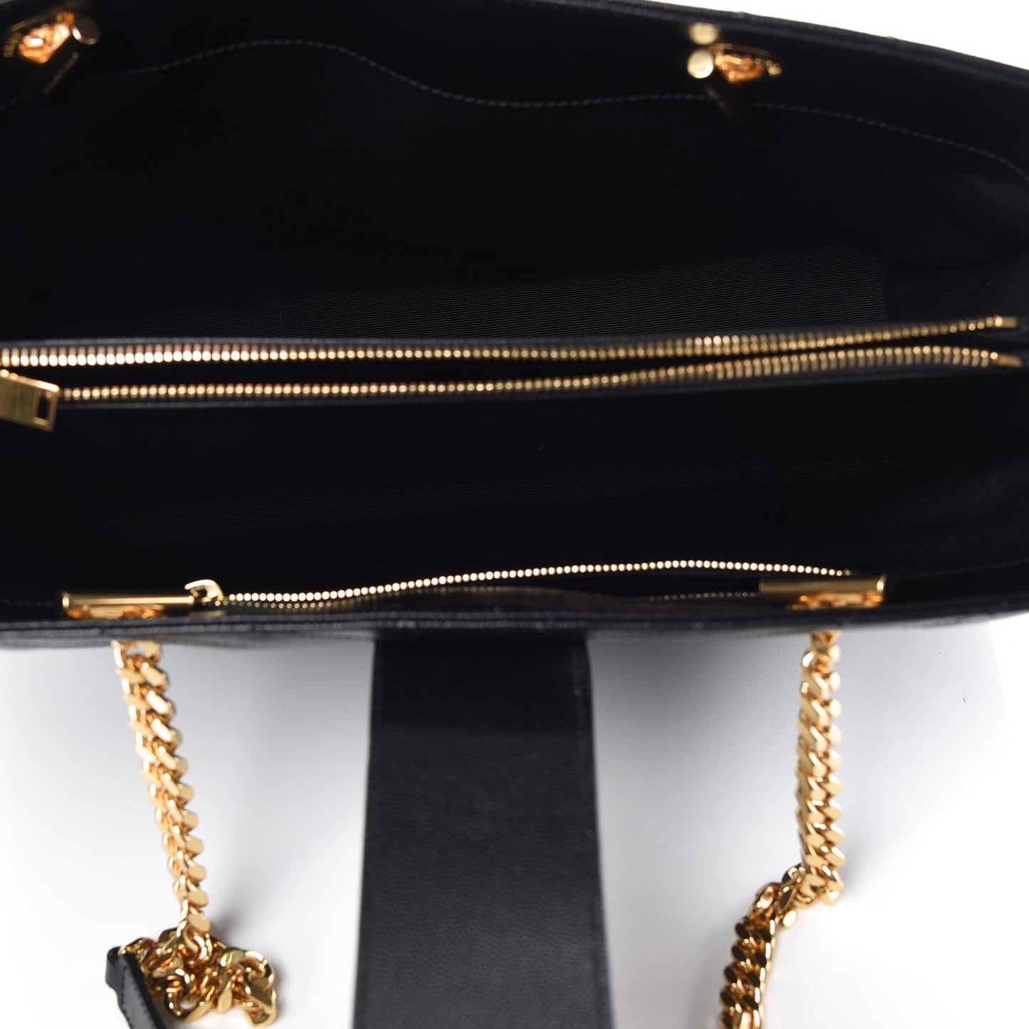 Grain De Poudre Matelasse Chevron Monogram Shopping Bag Black