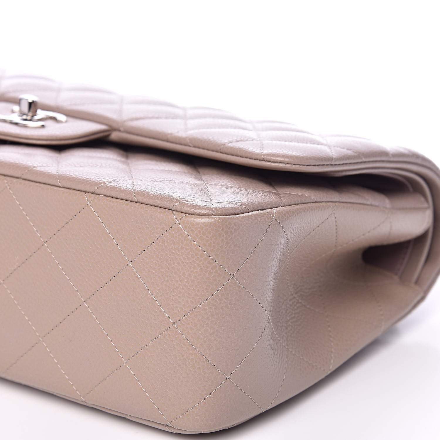 Chanel Caviar Quilted Jumbo Double Flap Taupe 9 of 10