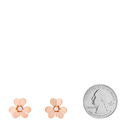 Van Cleef & Arpels 18K Rose Gold Diamond Small Frivole Earrings 2 of 5
