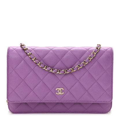 Chanel Caviar Quilted Wallet On Chain WOC Purple 1 of 11