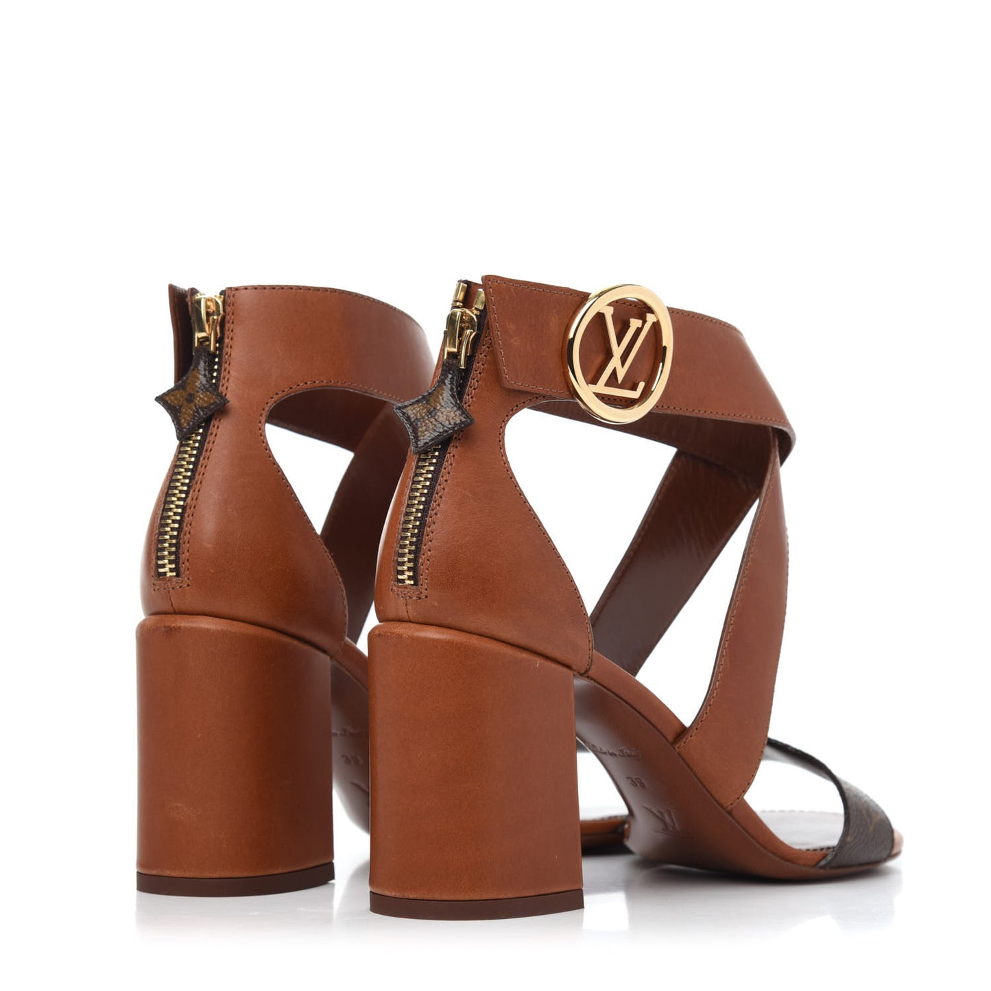 Calfskin Monogram Horizon Sandal 39 Cognac Brown