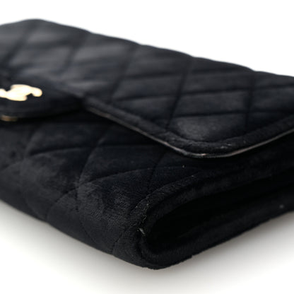 Chanel Velvet Quilted Wallet On Removable Chain Black 11 of 11