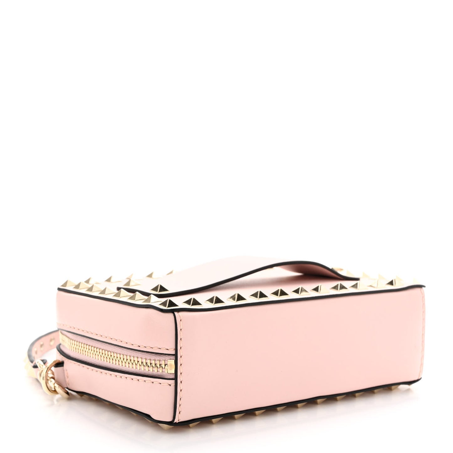 Calfskin Rockstud Crossbody Clutch Water Rose