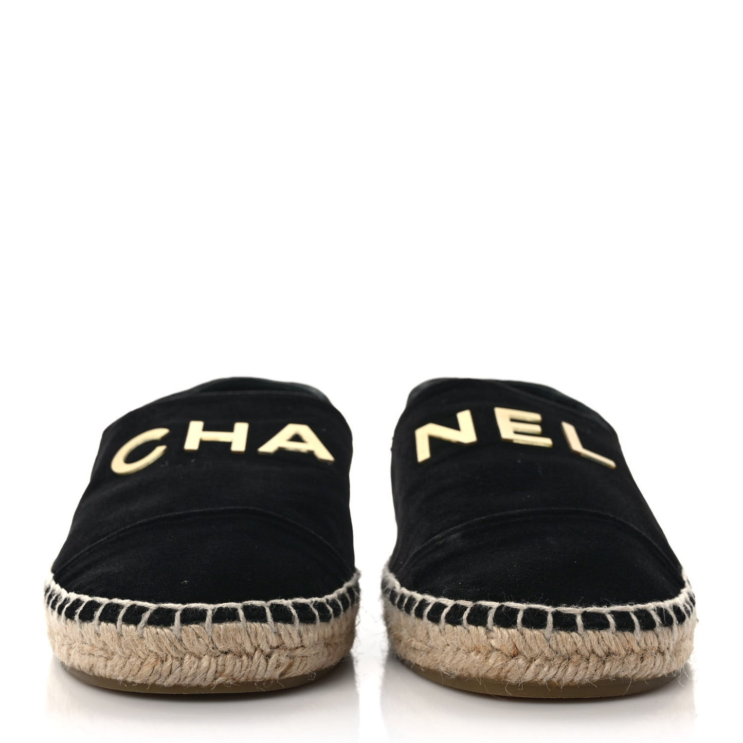 Velvet Logo Espadrilles 38 Black