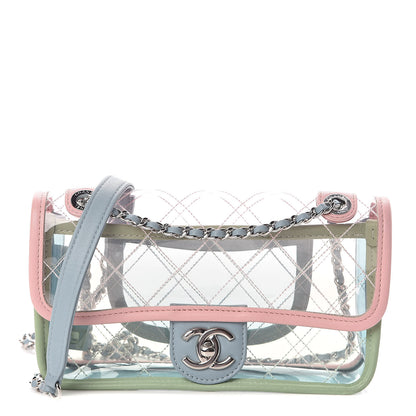 Chanel Lambskin PVC Quilted Mini Coco Splash Flap Blue Green 1 of 10