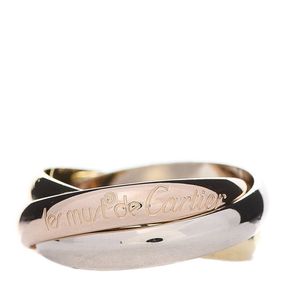 Cartier 18K Pink Yellow White Gold Classic Les Must De Trinity Ring 51 5.75 1 of 6