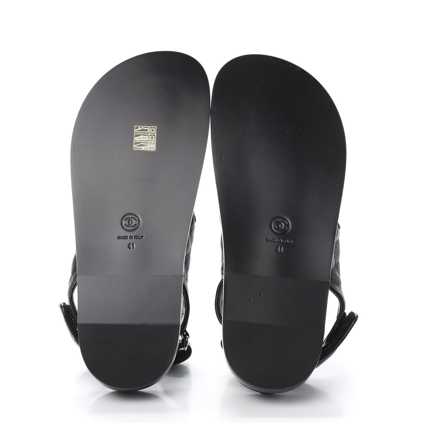 Grained Calfskin Velcro Dad Sandals 41 Black