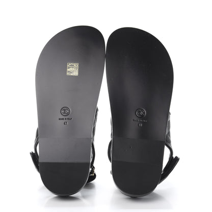 Chanel Grained Calfskin Velcro Dad Sandals 41 Black 5 of 9