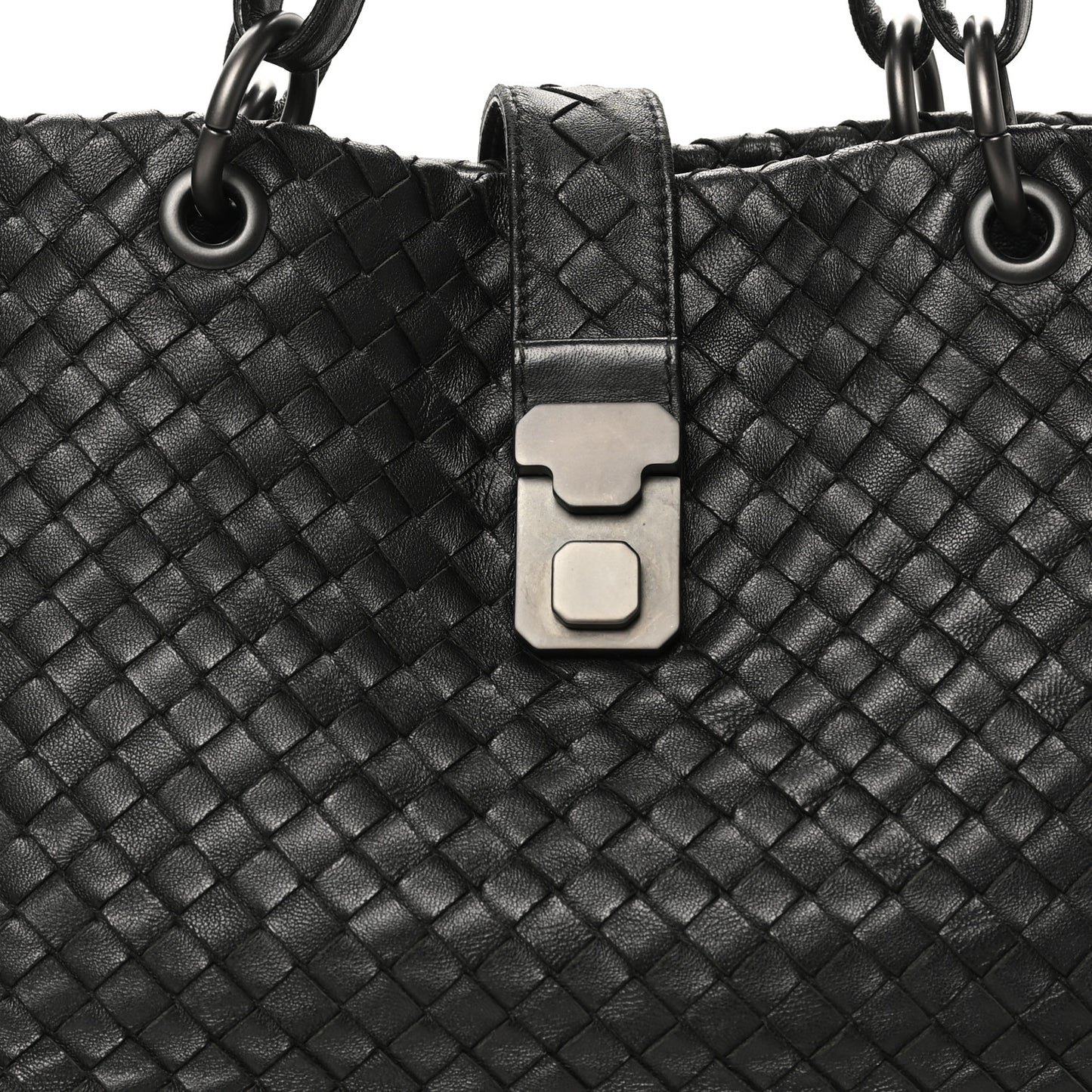 Nappa Intrecciato Large Capri Tote Black