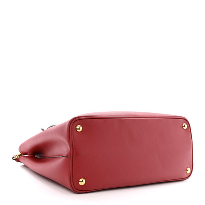 Prada Saffiano Cuir Medium Double Bag Fuoco 4 of 13