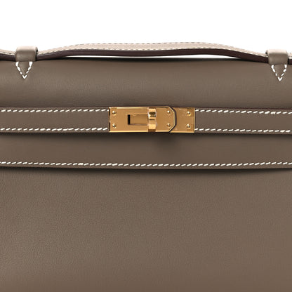 Hermes Swift Kelly Pochette Clutch Etoupe 8 of 12