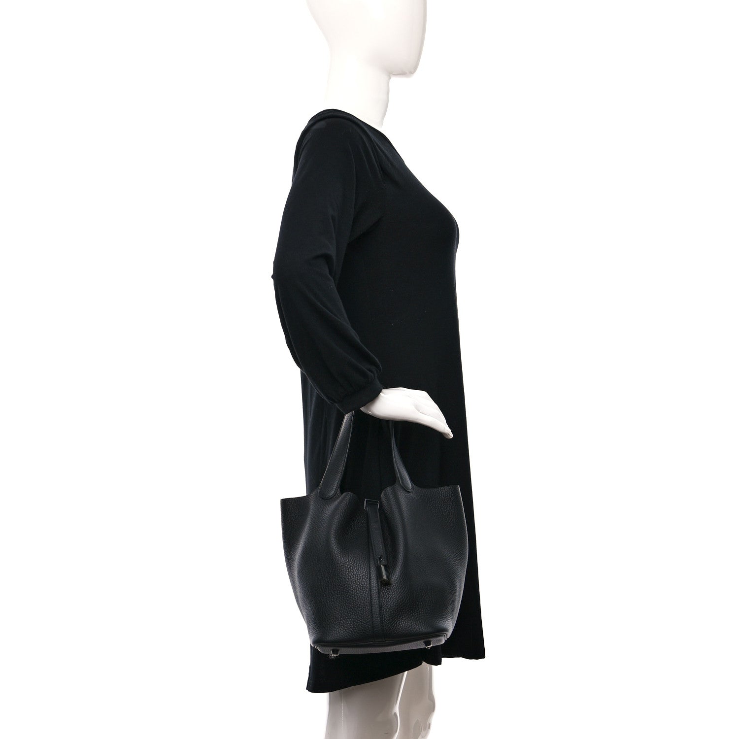 Hermes Taurillon Clemence Monochrome Picotin Lock 22 MM Black 2 of 10