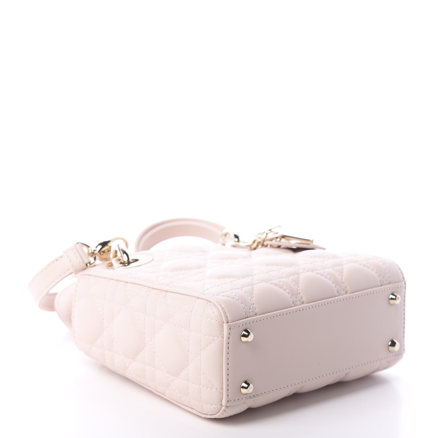 Christian Dior Lambskin Cannage Mini Lady Dior Rose Poudre 5 of 9