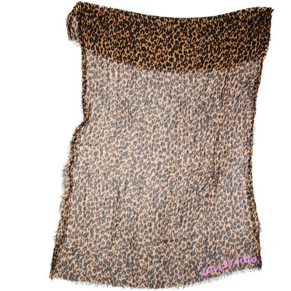 Louis Vuitton Cashmere Silk Leopard Stole Brown 3 of 9