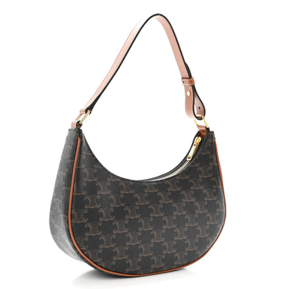 Celine Triomphe Canvas Calfskin Ava Shoulder Bag Tan 3 of 11