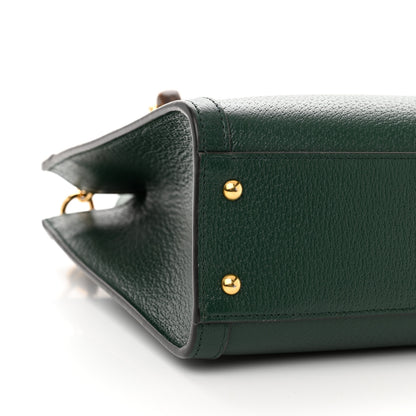 Gucci Textured Dollar Calfskin Web Small Diana Tote Bag Green 9 of 15