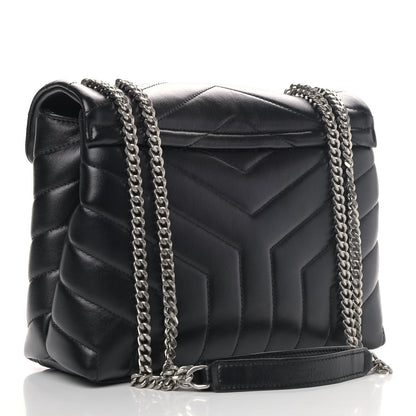 Saint Laurent Calfskin Y Quilted Monogram Small Loulou Chain Satchel Black 2 of 5