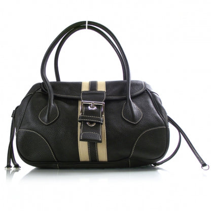 Prada Vitello Daino Stripe Sacca Black 1 of 11