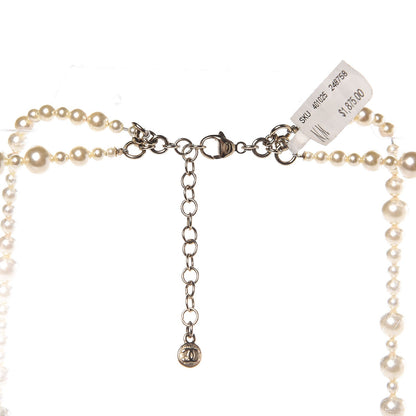 Chanel Pearl Double Strand CC Long Necklace Gold 4 of 4