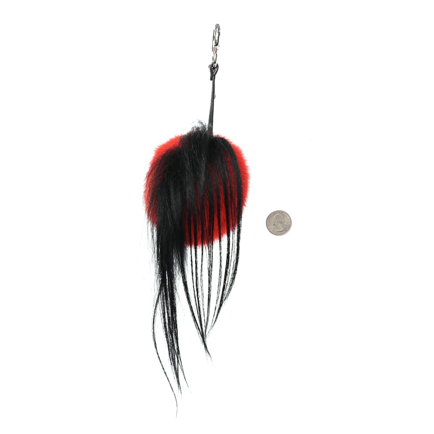 Mink Goat Fur QuTweet Funkyfur Bag Bug Charm Red