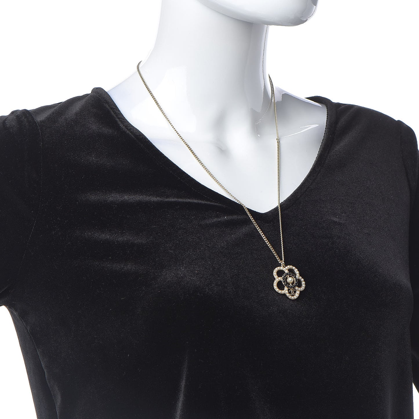 Pearl Camellia Necklace Gold