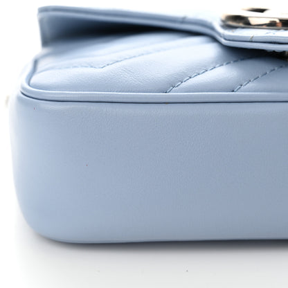 Gucci Calfskin Matelasse Super Mini GG Marmont Shoulder Bag Porcelain Light Blue 11 of 11