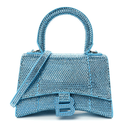 Balenciaga Strass Suede Hourglass Top Handle Bag XS Light Blue 1 of 12