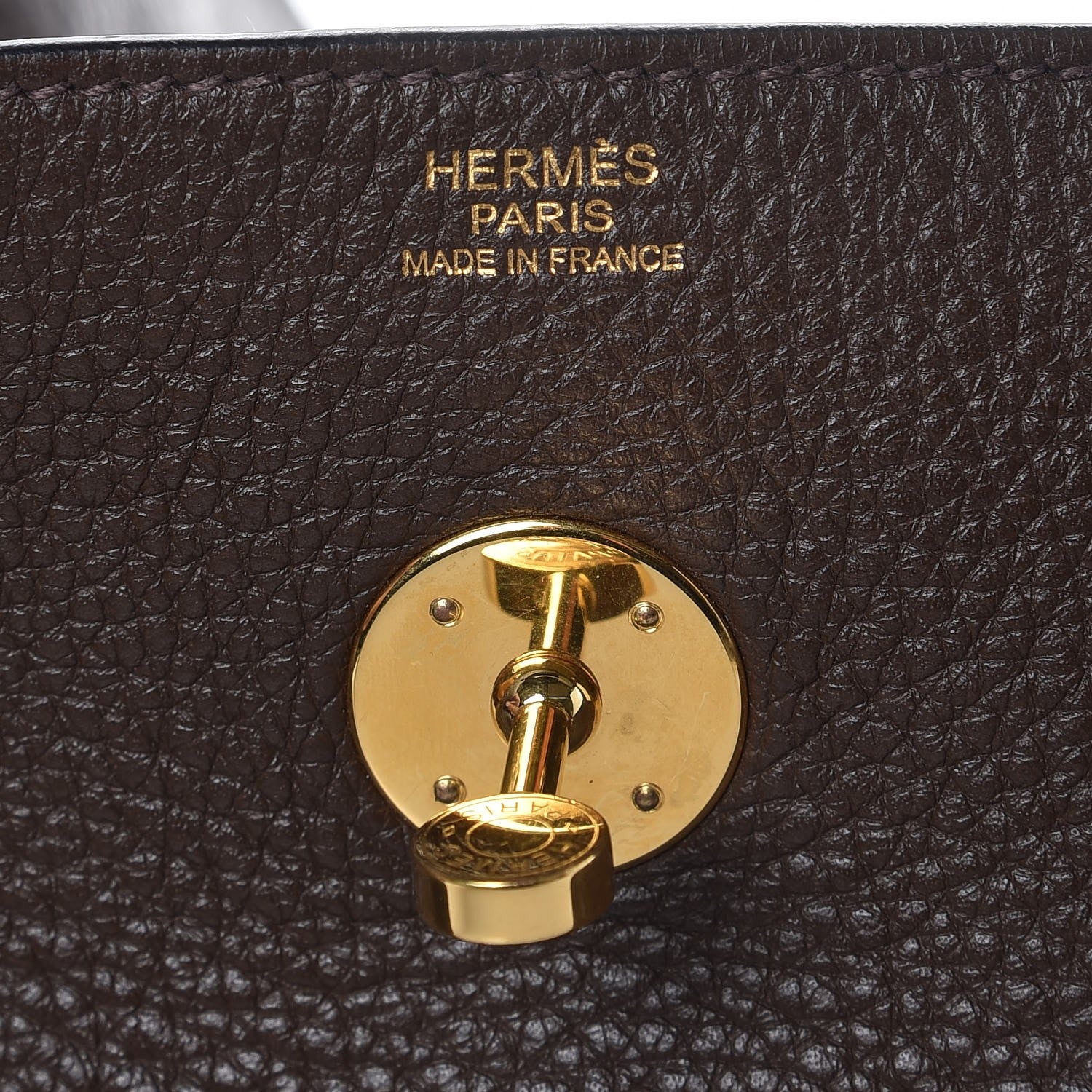 Hermes Taurillon Clemence Lindy 34 Chocolate 7 of 12