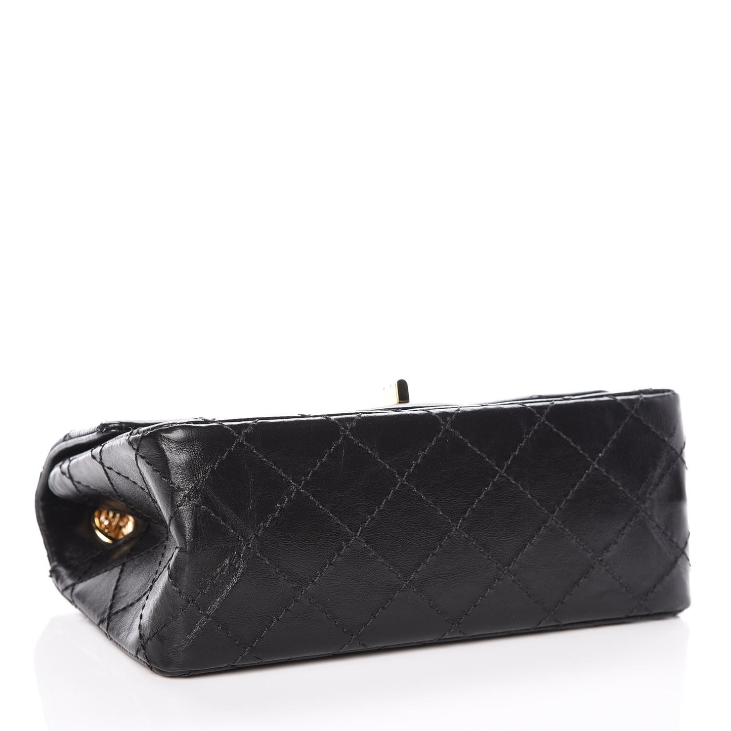 Aged Calfskin Quilted 2.55 Reissue Mini Flap Black