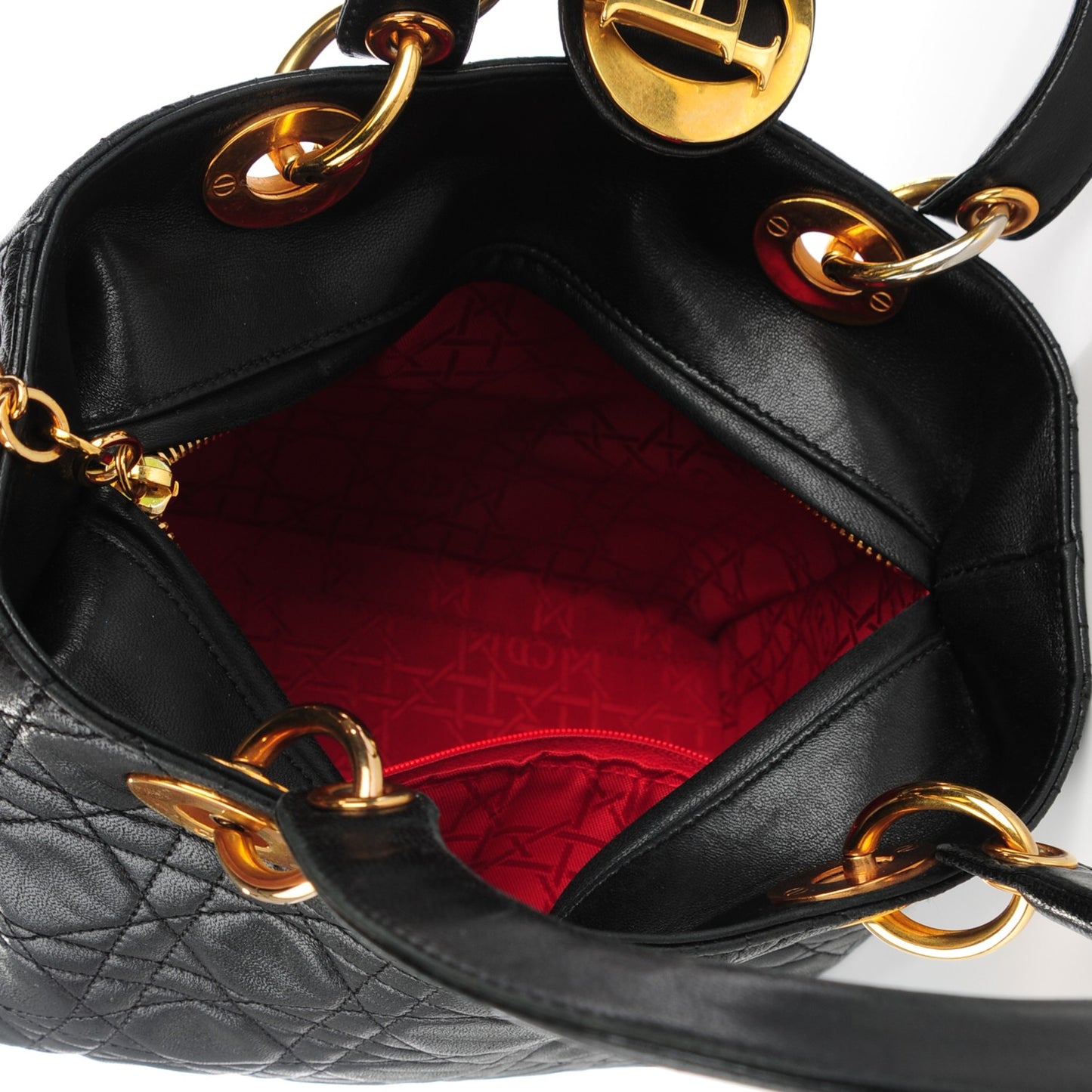 Lambskin Cannage Medium Lady Dior Black