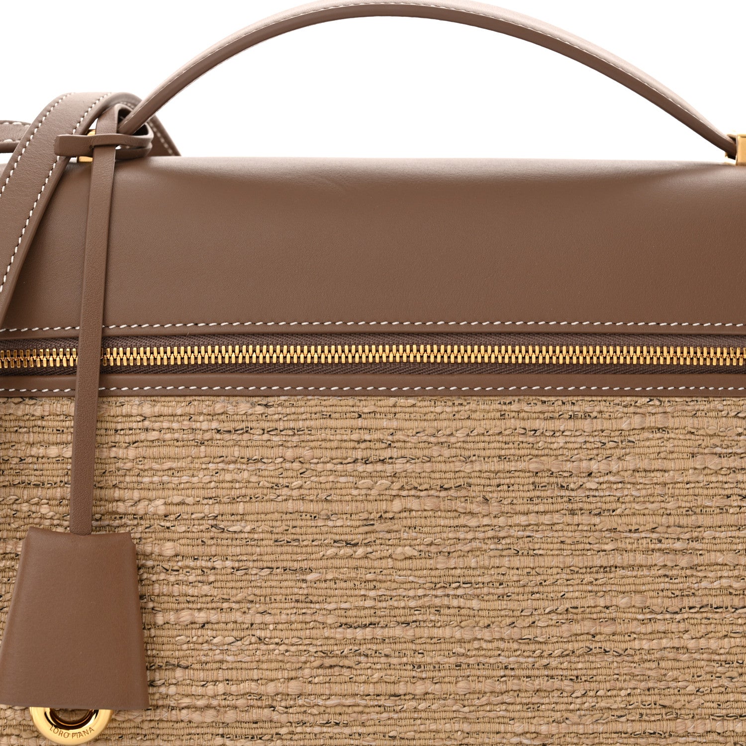 Loro Piana Calfskin Cotton Linen L27 Extra Pocket Bag Natural Light Beige 7 of 10