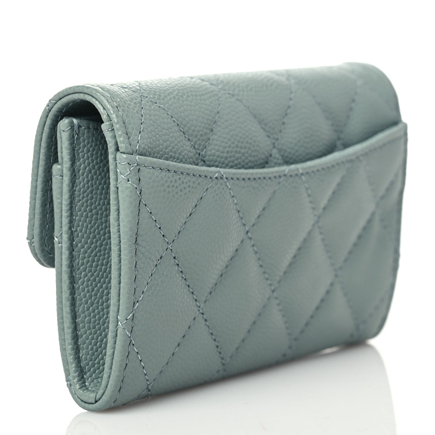 Chanel Caviar Quilted Flap Card Holder Wallet Grey 3 of 8