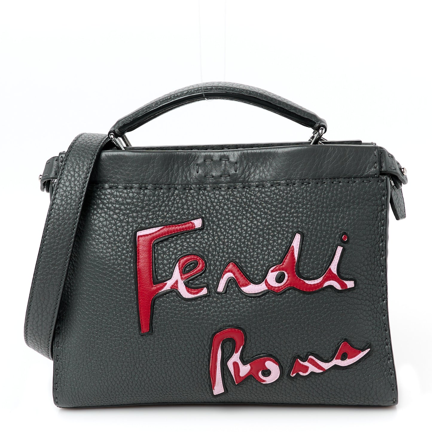 Cuoio Romano Selleria Mini Peekaboo Iconic Fit Satchel Asfalto Multicolor