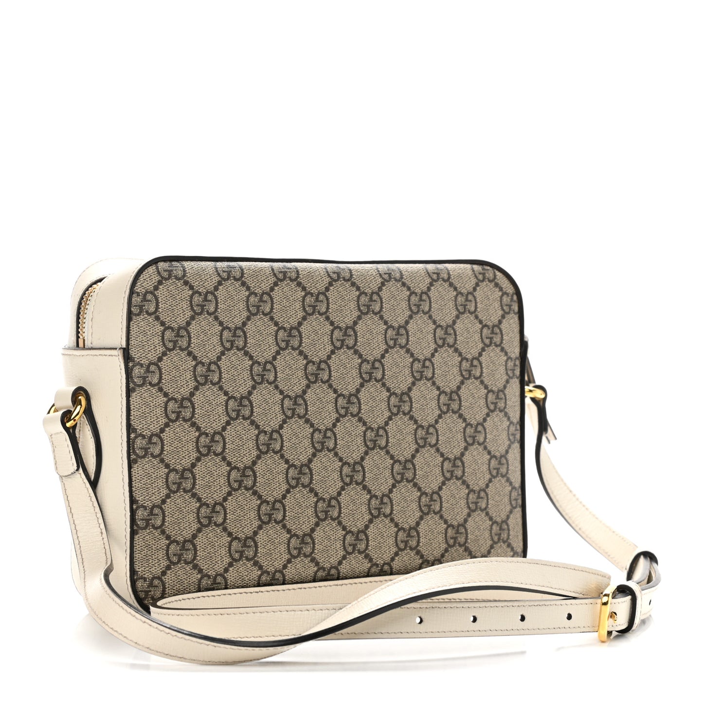 GG Supreme Monogram Small Horsebit 1955 Shoulder Bag Beige Mystic White