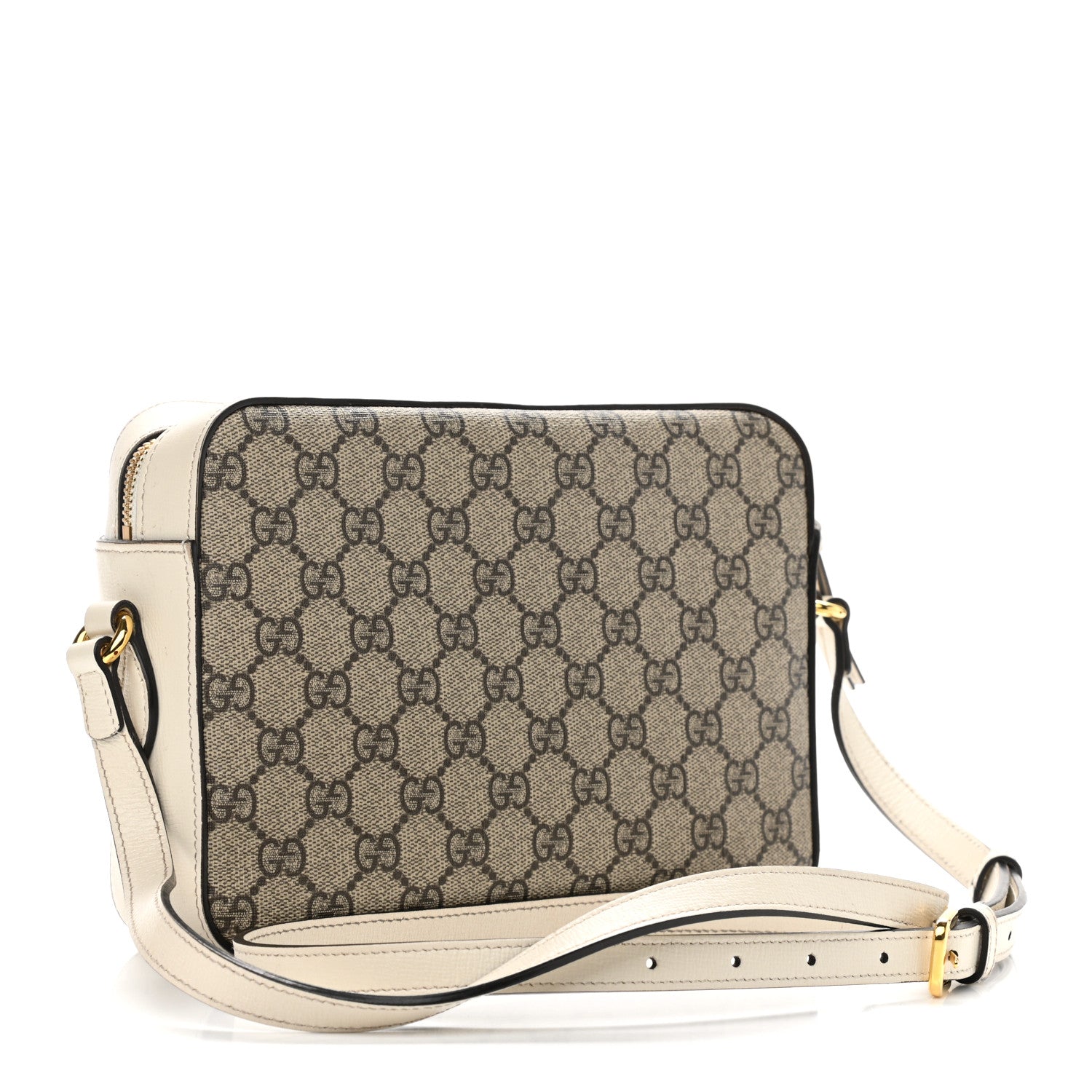 Gucci GG Supreme Monogram Small Horsebit 1955 Shoulder Bag Beige Mystic White 3 of 19
