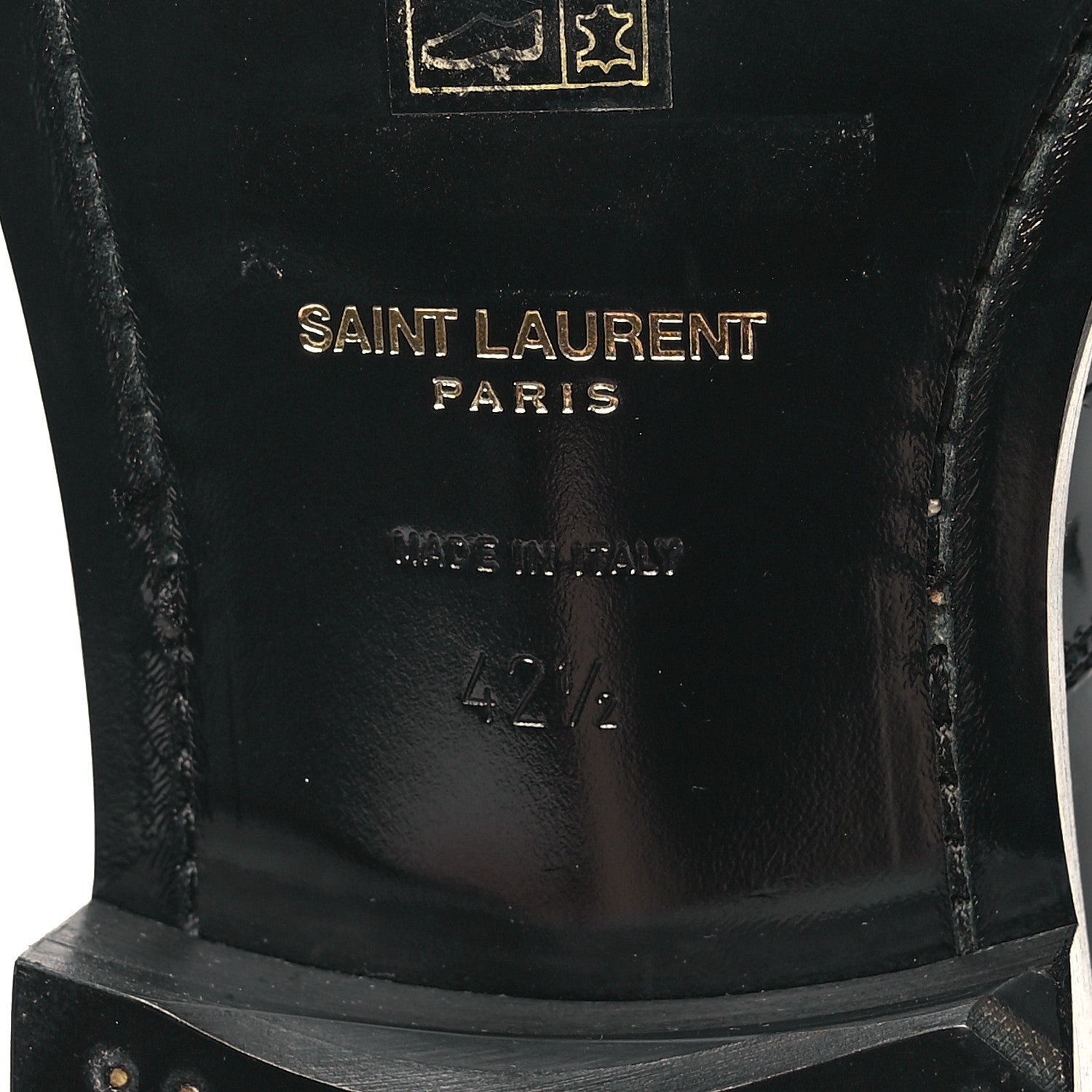 Saint Laurent Calfskin Army 20 Mens Chelsea Boots 42.5 Black 7 of 9
