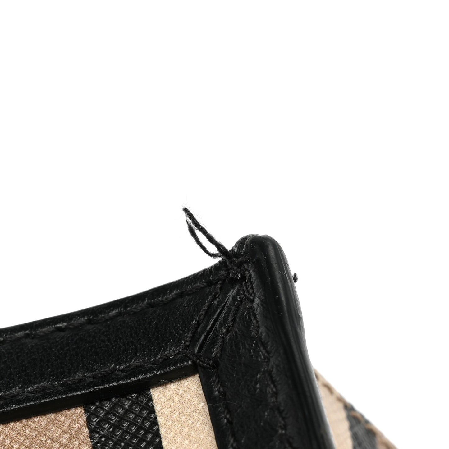 E-Canvas Stripe Small Portrait Tote Bag Brown