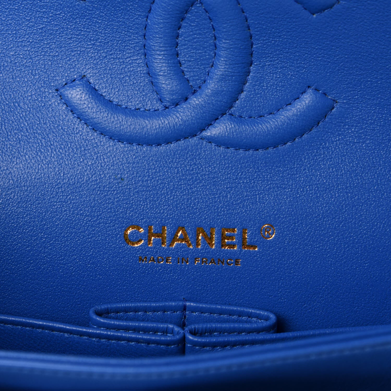 Chanel Lambskin Quilted Medium Double Flap Blue 9 of 11