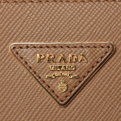Prada Saffiano Cuir Medium Double Bag Caramel Fuoco 8 of 11
