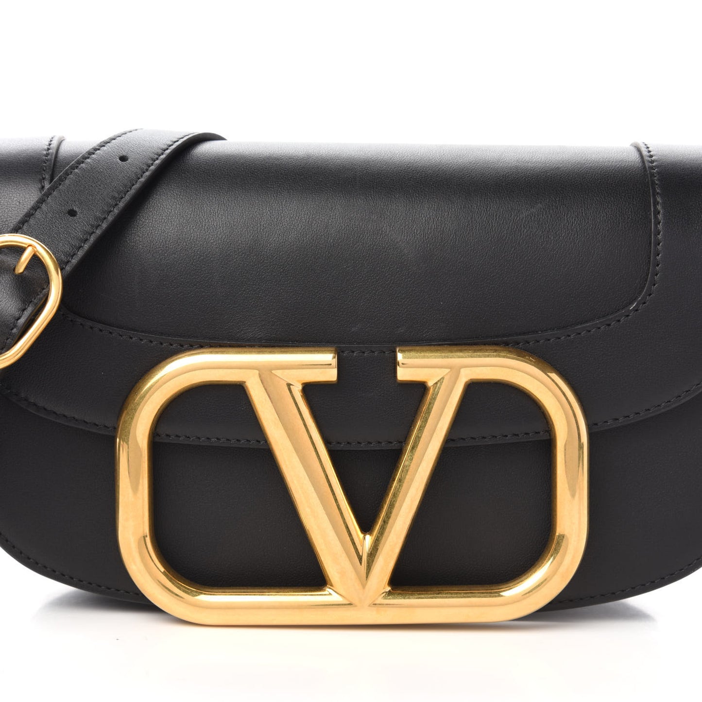 Smooth Calfskin Supervee Shoulder Bag Black
