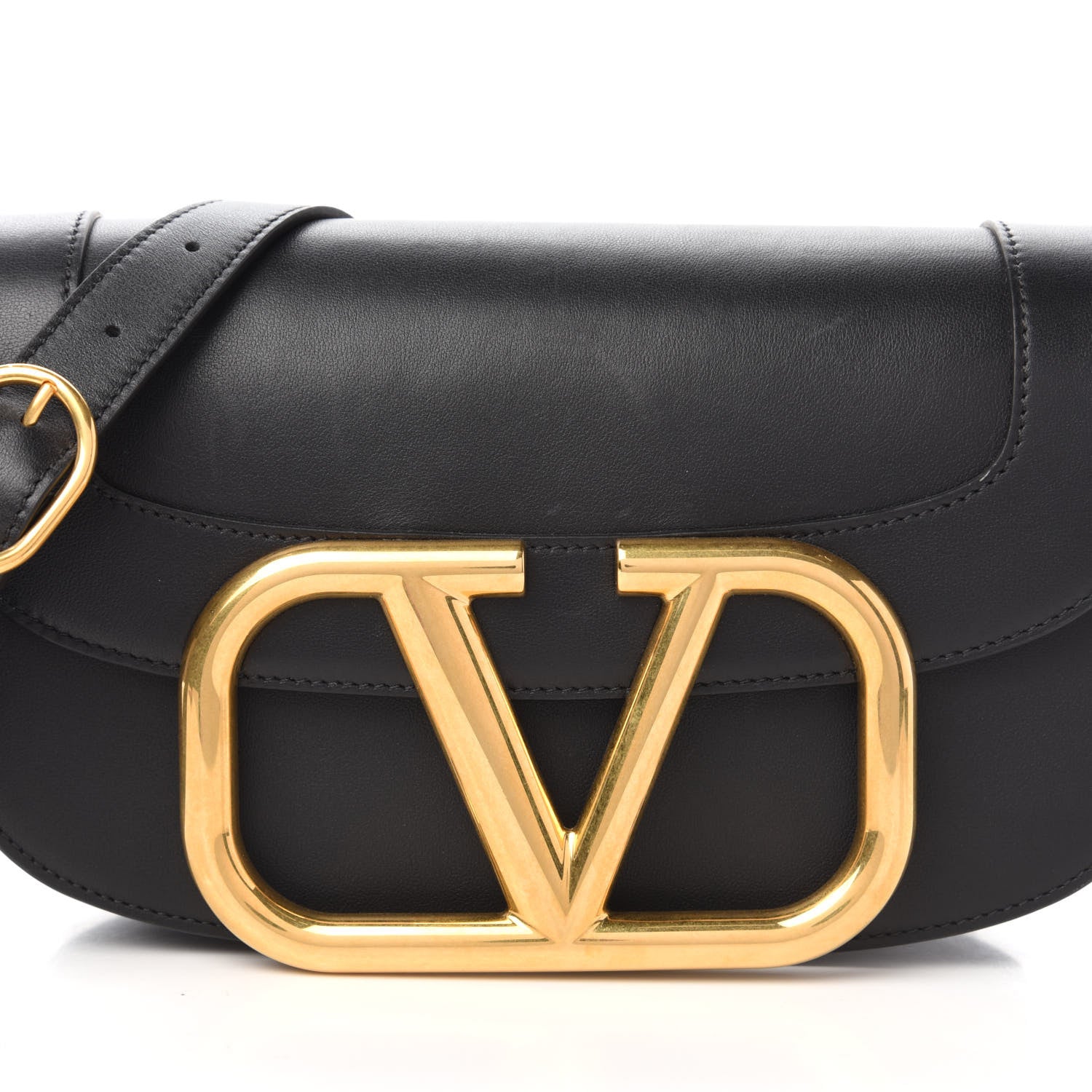 Valentino Garavani Smooth Calfskin Supervee Shoulder Bag Black 9 of 9