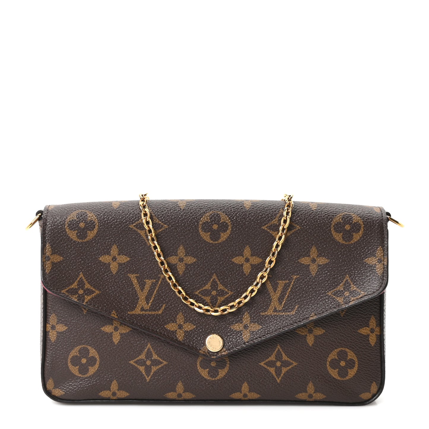 Monogram Pochette Felicie Chain Wallet Fuchsia