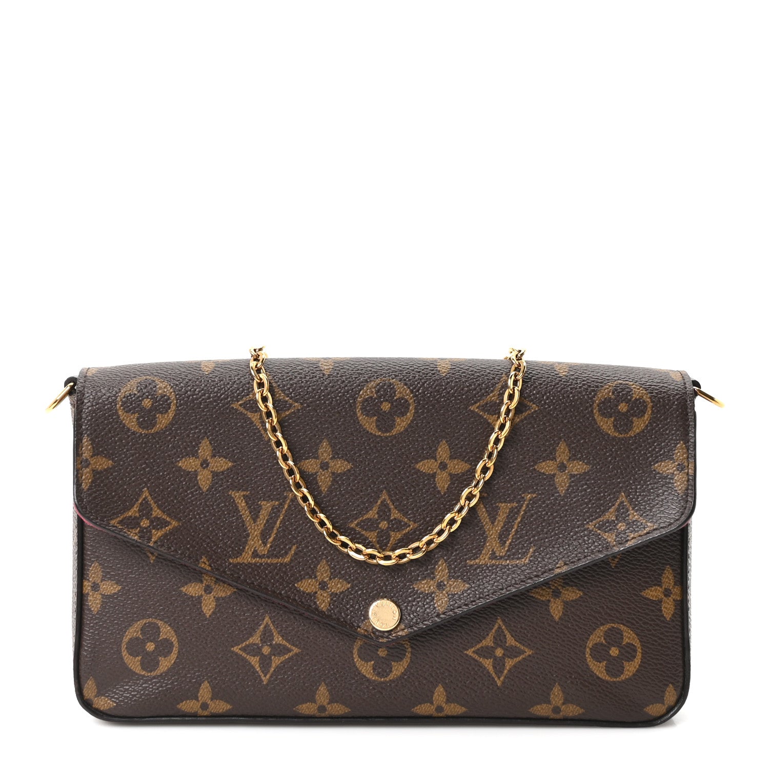 Louis Vuitton Monogram Pochette Felicie Chain Wallet Fuchsia 1 of 11