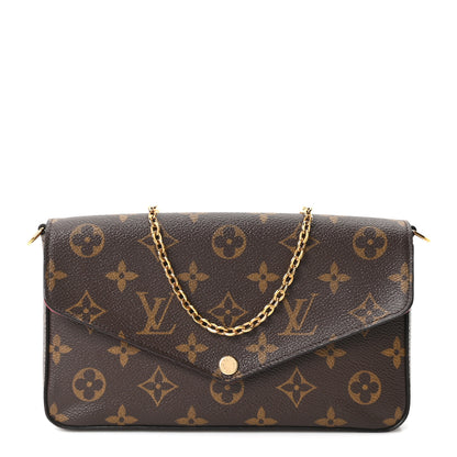 Louis Vuitton Monogram Pochette Felicie Chain Wallet Fuchsia 1 of 11
