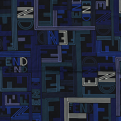 Fendi Silk Square Scarf Blue Multicolor 3 of 3